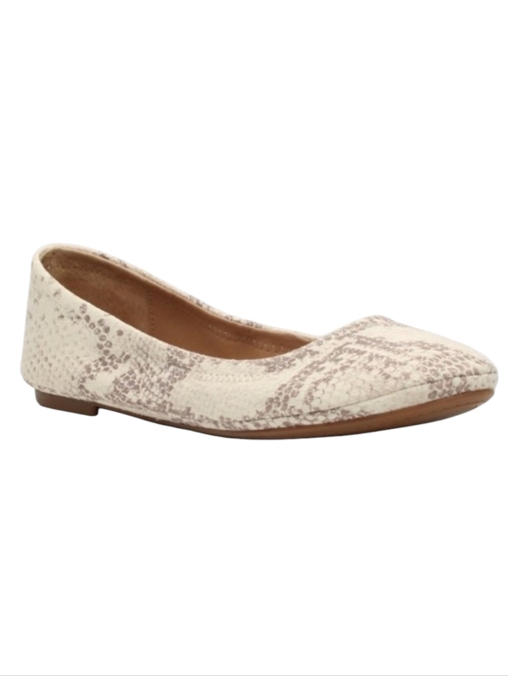 Lucky Brand Emmie Leather Upper Snakeskin Print Ballet Flats - Size 9